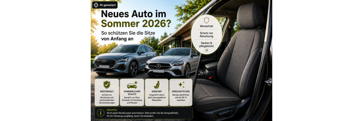 Neues Auto im Sommer 2026? So schützen Sie die Sitze von Anfang an - Neues Auto 2026: Sitze von Anfang an schützen | Prime Sitzbezüge