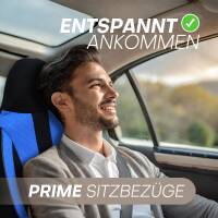 Pilot Sitzbezüge für Nissan Almera / Tino ab 2000-2006 (Schwarz-Blau) ZENO506 | Mit ABE