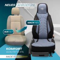 Pilot Wohnmobil Sitzbezüge für Pleasure-Way Champion (Schwarz-Blau) HERM206