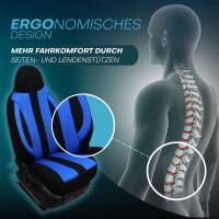 Pilot Sitzbezüge für Fiat Freemont ab 2011-2019 (Schwarz-Blau) ZENO506 | Mit ABE