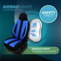 Pilot Sitzbezüge für Fiat Freemont ab 2011-2019 (Schwarz-Blau) ZENO506 | Mit ABE