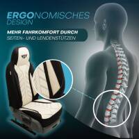 Pilot Sitzbezüge für Subaru Impreza 5 ab 2018 (Schwarz-Beige) HERM207