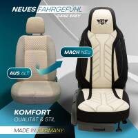 Pilot Sitzbezüge für Mercedes Sprinter W902 ab 11495-2006 (Schwarz-Beige) HERM207 | Mit ABE