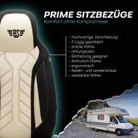 Pilot Wohnmobil Sitzbezüge für Bürstner Boxlife Pro XL (Schwarz-Beige) HERM207