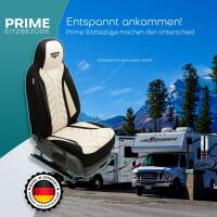 Pilot Wohnmobil Sitzbezüge für Bürstner Camper Van California Coast 630 (Schwarz-Beige) HERM207