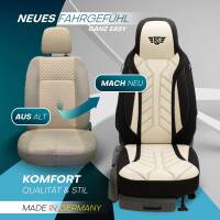 Pilot Wohnmobil Sitzbezüge für Pleasure-Way Imperial (Schwarz-Beige) HERM207