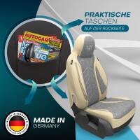Pilot Sitzbezüge für Renault Twingo 3 ab 2014 (Grau-Beige) HERM209 | Mit ABE