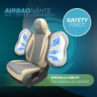 Pilot Sitzbezüge für Nissan Qashqai 3 J12 ab 2021 (Grau-Beige) HERM209 | Mit ABE