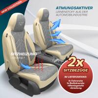 Pilot Sitzbezüge für Fiat Doblo 2 ab 2010 (Grau-Beige) HERM209 | Mit ABE