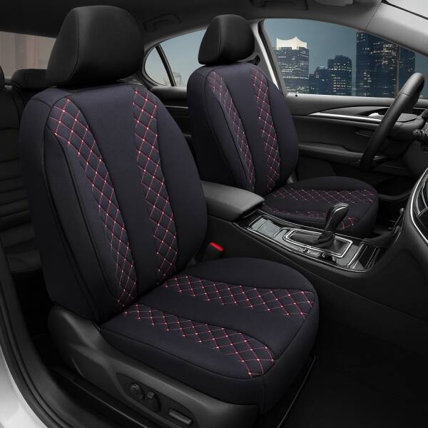Sitzbezüge für Kia Sorento 1 JC ab 2002-2009 (Schwarz-Rot) ZEST302 | Mit ABE