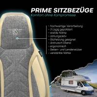 Pilot Wohnmobil Sitzbezüge für Knaus Tabbert Camper Van California Ocean Edition 630 (Grau-Beige) HERM209