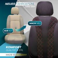 Sitzbezüge für Chevrolet Aveo T300 ab 2011-2020 (Schwarz-Rot) ZEST302 | Mit ABE