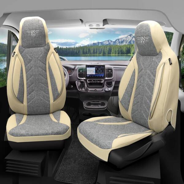 Pilot Wohnmobil Sitzbezüge für Starcraft RV Pop Up (Grau-Beige) HERM209