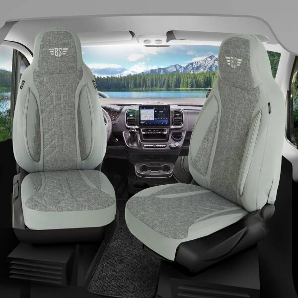 Pilot Wohnmobil Sitzbezüge für Bürstner Averso Plus (Grau) HERM208