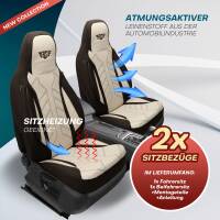 Pilot Sitzbezüge für Volvo S40 II Cross Country ab 2004-2012 (Braun-Beige) HERM210 | Mit ABE