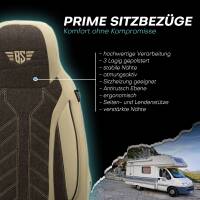 Pilot Wohnmobil Sitzbezüge für Bürstner Camper Van California Coast 600 (Beige-Braun) HERM211