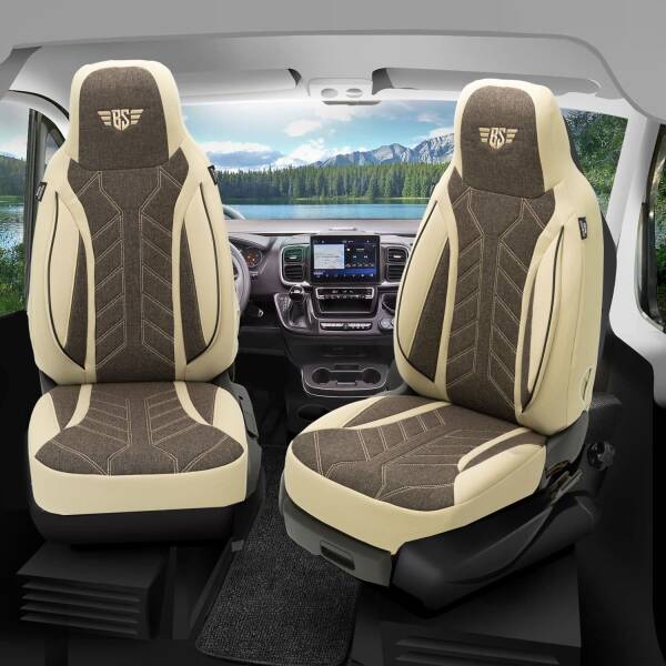 Pilot Wohnmobil Sitzbezüge für Deeflexx Flexx 540 (Beige-Braun) HERM211