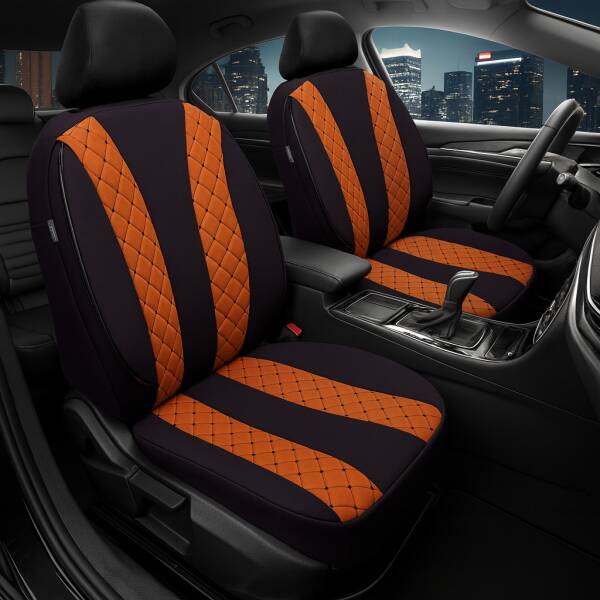Sitzbezüge für Ssangyong Rexton 2 ab 2017 (Schwarz-Orange) ZEST305 | Mit ABE