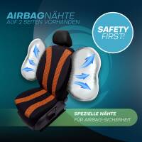 Sitzbezüge für Dacia Lodgy ab 2012 (Schwarz-Orange) ZEST305 | Mit ABE