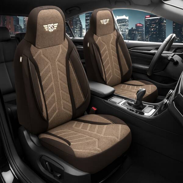 Pilot Sitzbezüge für Nissan Qashqai 1 J10 ab 2006-2013 (Schwarz-Braun) HERM212 | Mit ABE