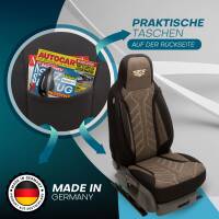 Pilot Sitzbezüge für Peugeot 108 ab 2014-2021 (Schwarz-Braun) HERM212 | Mit ABE