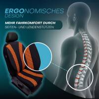 Sitzbezüge für BMW 5er G30 & G31 ab 2017 (Schwarz-Orange) ZEST305