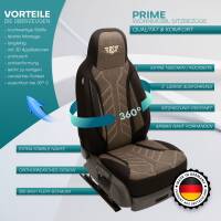 Pilot Wohnmobil Sitzbezüge für Bürstner Camper Van California Coast Edition 630 (Schwarz-Braun) HERM212