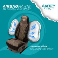 Pilot Wohnmobil Sitzbezüge für Gulf Stream Coach AmeriQuest Class D (Schwarz-Braun) HERM212