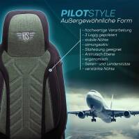 Pilot Sitzbezüge für Subaru Forester SJ ab 2013-2019 (Schwarz-Grün) HERM213 | Mit ABE