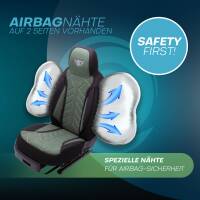 Pilot Sitzbezüge für Hyundai i10 1. Gen. ab 2008-2013 (Schwarz-Grün) HERM213 | Mit ABE
