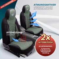 Pilot Sitzbezüge für Nissan Primastar ab 2002-2016 (Schwarz-Grün) HERM213 | Mit ABE