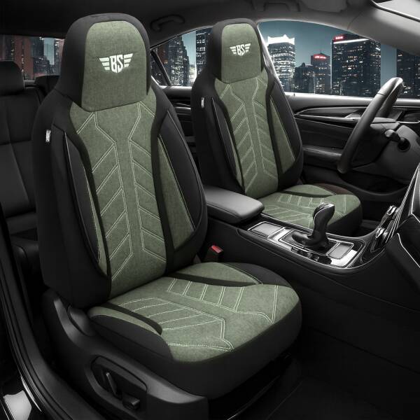 Pilot Sitzbezüge für Subaru Forester SH ab 2008-2013 (Schwarz-Grün) HERM213 | Mit ABE
