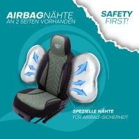Pilot Wohnmobil Sitzbezüge für Adria Mobil Twin Plus (Schwarz-Grün) HERM213