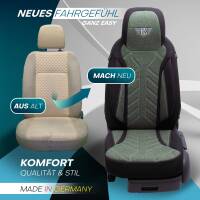 Pilot Wohnmobil Sitzbezüge für Ponseele V850 (Schwarz-Grün) HERM213