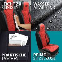 Pilot Sitzbezüge für Nissan Pixo ab 2009-2013 (Schwarz-Rot) APOL502 | Mit ABE