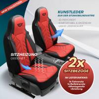 Pilot Sitzbezüge für Chevrolet Aveo T250 ab 2006-2011 (Schwarz-Rot) APOL502 | Mit ABE