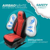 Pilot Wohnmobil Sitzbezüge für Sunlight A 60 (Schwarz-Rot) Leder | Prime APOL502