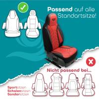 Pilot Wohnmobil Sitzbezüge für EverGreen RV Sun Valley (Schwarz-Rot) Leder | Prime APOL502