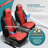 Pilot Wohnmobil Sitzbezüge für Keystone RV Sprinter (Schwarz-Rot) Leder APOL502