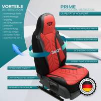 Pilot Wohnmobil Sitzbezüge für SEA Menfys 600 (Schwarz-Rot) Leder | Prime APOL502