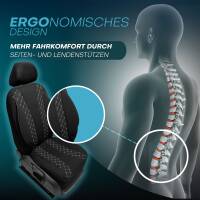 Sitzbezüge für Kia Sorento 2 XM ab 2009-2015 (Schwarz-Weiß) ZEST308 | Mit ABE