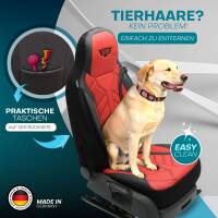 Pilot Wohnmobil Sitzbezüge für Zen 280i (Schwarz-Rot) Leder | Prime APOL502