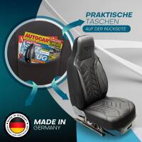 Pilot Wohnmobil Sitzbezüge für Knaus Tabbert Camper Van California Coast Edition 630 (Schwarz-Anthrazit) Leder APOL504
