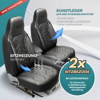 Pilot Wohnmobil Sitzbezüge für Bürstner Boxcaravan 550 LK (Schwarz-Anthrazit) Leder | Prime APOL504