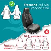 Pilot Wohnmobil Sitzbezüge für Bürstner Passat 650 SK (Schwarz-Anthrazit) Leder | Prime APOL504