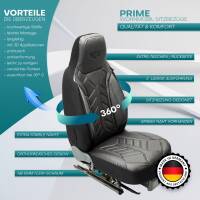 Pilot Wohnmobil Sitzbezüge für Winnebago Jayco (Schwarz-Anthrazit) Leder | Prime APOL504