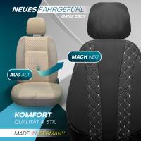 Sitzbezüge für Audi A8 D3 ab 2002-2009 (Schwarz-Weiß) ZEST308 | Mit ABE