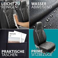 Pilot Wohnmobil Sitzbezüge für Bavaria Camp CUV 540 Family XL (Schwarz-Anthrazit) Leder | Prime APOL504