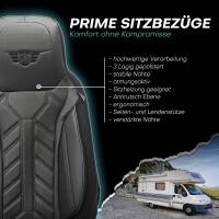 Pilot Wohnmobil Sitzbezüge für Dynamax DX3 (Schwarz-Anthrazit) Leder | Prime APOL504