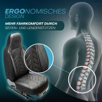 Pilot Wohnmobil Sitzbezüge für Fleetwood Enterprises Bounder (Schwarz-Anthrazit) Leder | Prime APOL504
